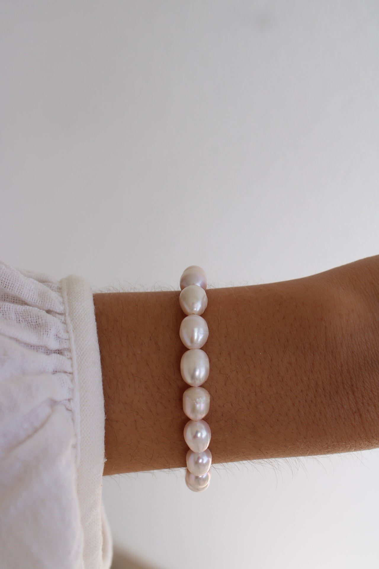 Pulseira pérolas prateado